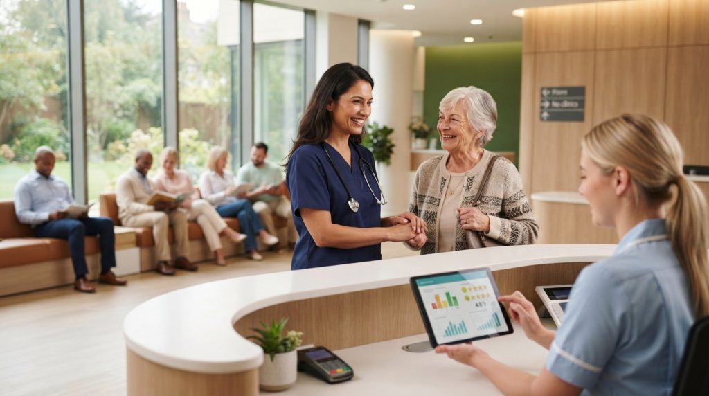 Doctor reviewing patient feedback to improve healthcare reputation
